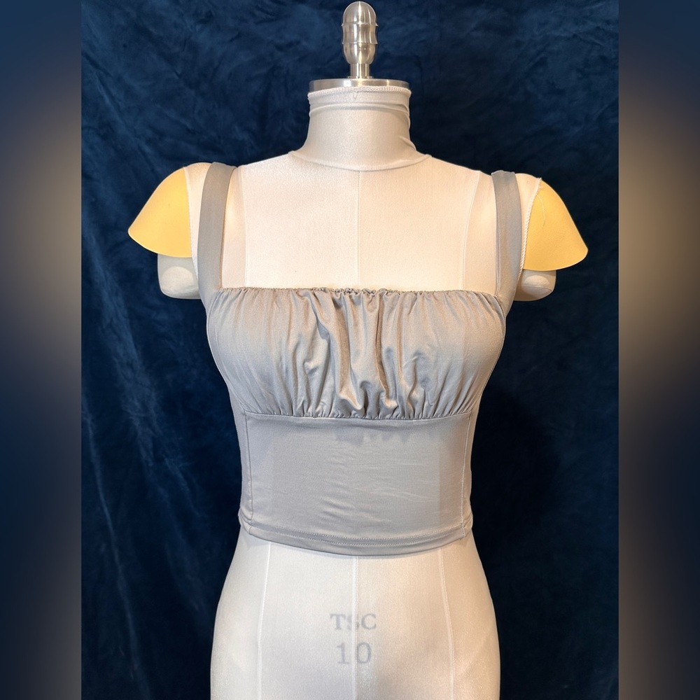 Princess-Fitted Grey Tank Top